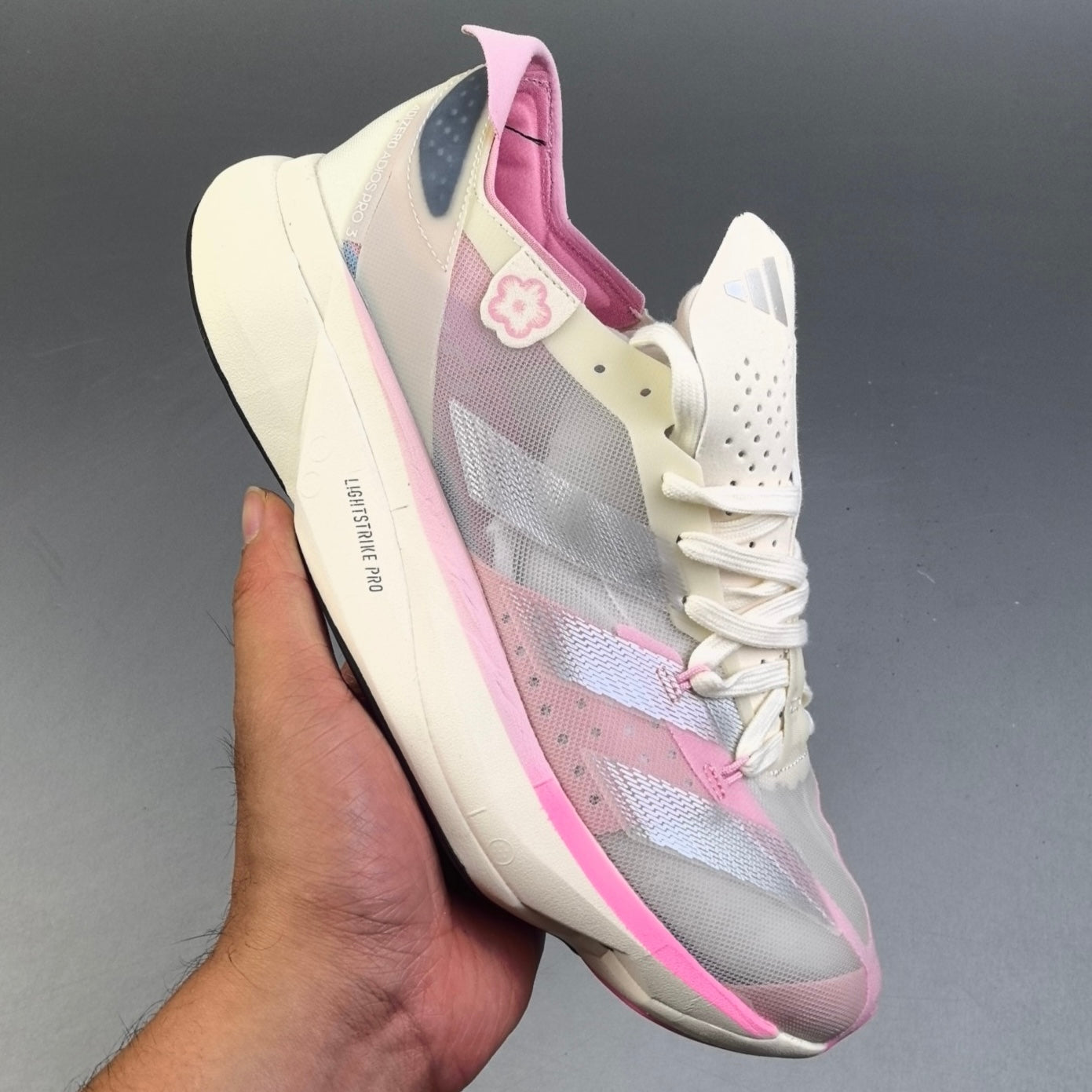 Adidas ADIZERO ADIOS PRO 3 | Chalk White Silver Metallic Clear Pink HL111800427