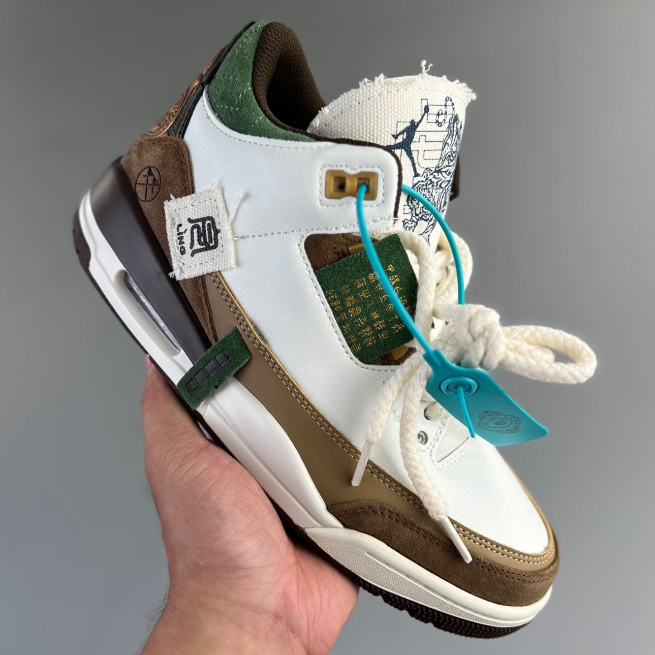 Air Jordan Retro 3 │Tiger White/Brown/Green HL221600811