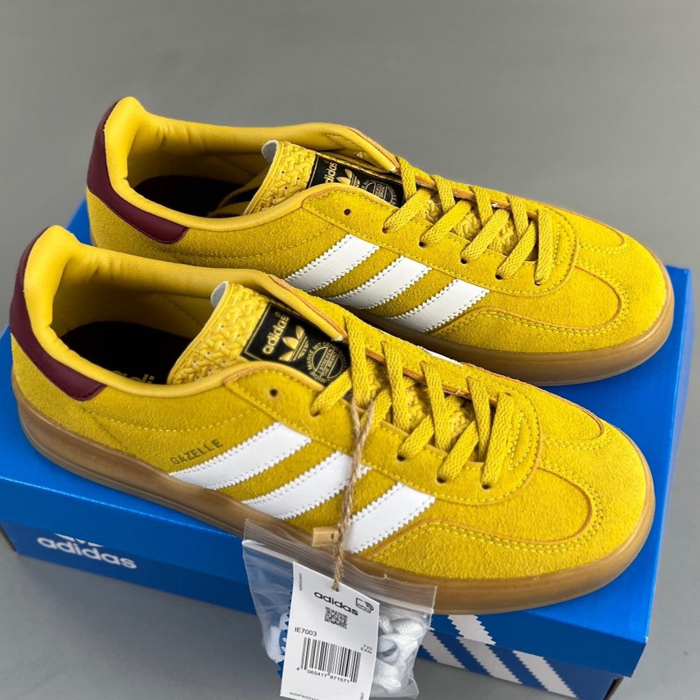 Adidas GAZELLE INDOOR │Bright Yellow Collegiate Burgundy 04HHLL120819