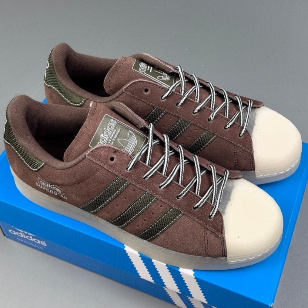 Adidas Originals  Superstar 82 Trainers | Earth Strata/Olive Strata/Aluminium HL071201214