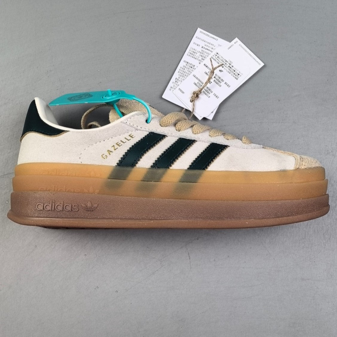 Adidas GAZELLE BOLD │Beige Collegiate Green HL261400403