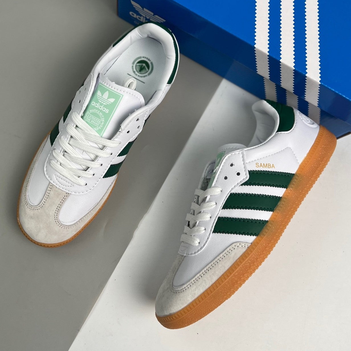 Adidas SAMBA VEGAN | White/Dark Green 01CHLR12