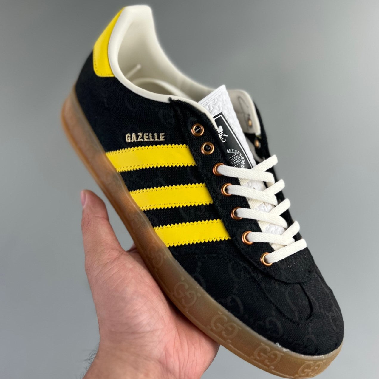 Adidas GAZELLE INDOOR │Gucci Black/Yellow HL181100703