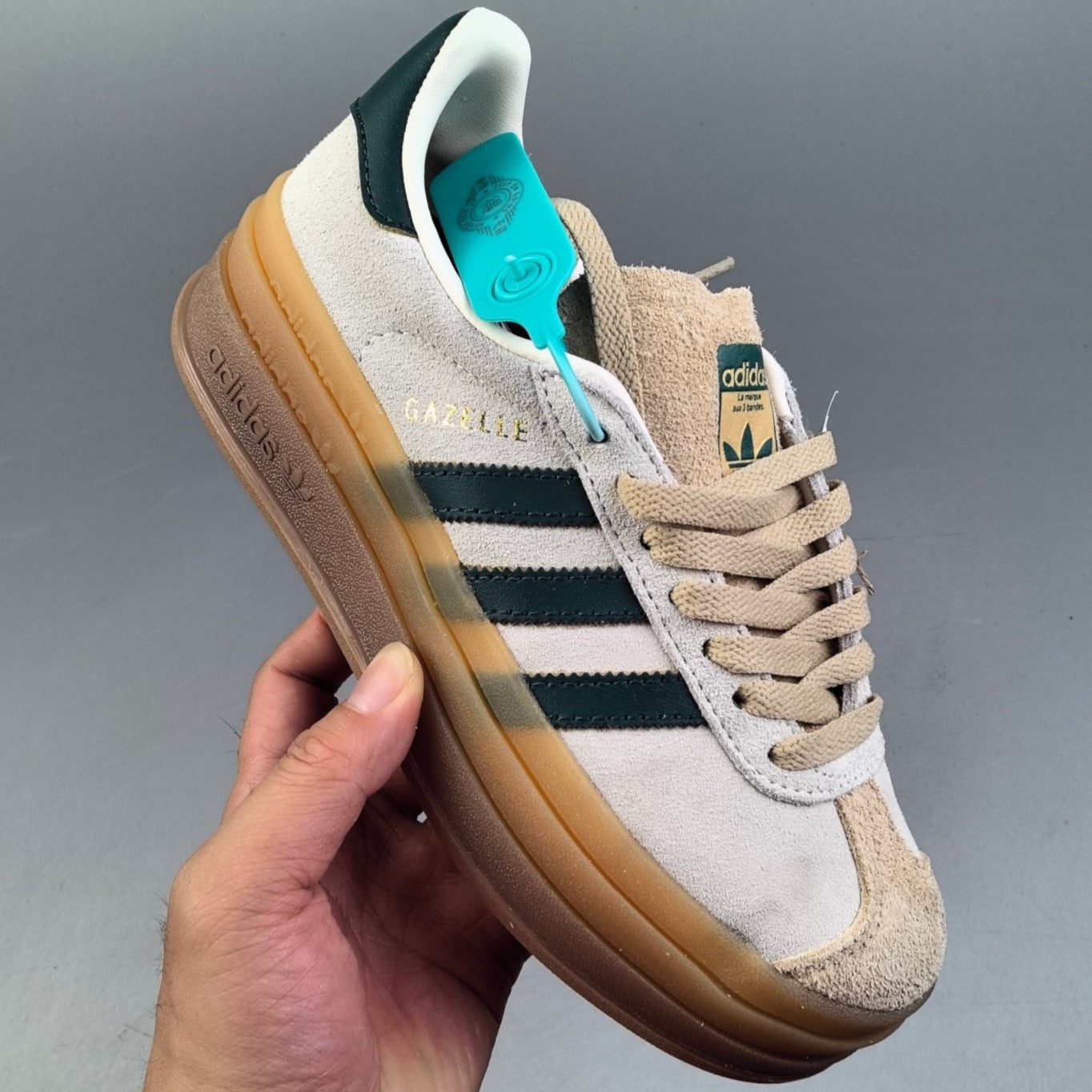 Adidas GAZELLE BOLD │Beige Collegiate Green HL261400403