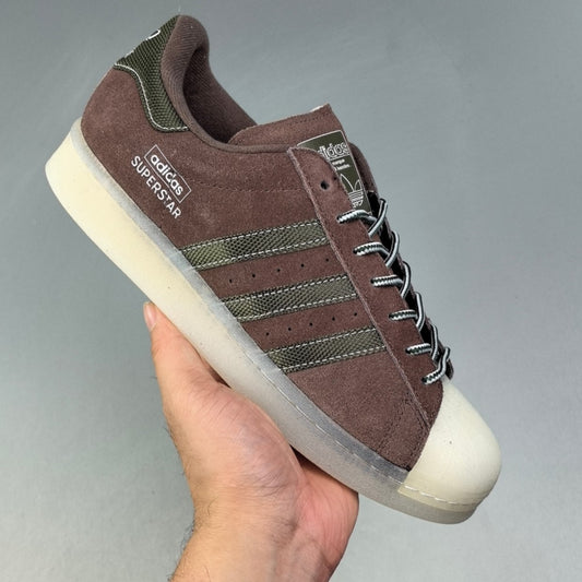 Adidas Originals  Superstar 82 Trainers | Earth Strata/Olive Strata/Aluminium HL071201214