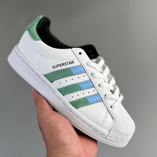 Adidas Originals  Superstar  | White/Green/Blue HL051050812