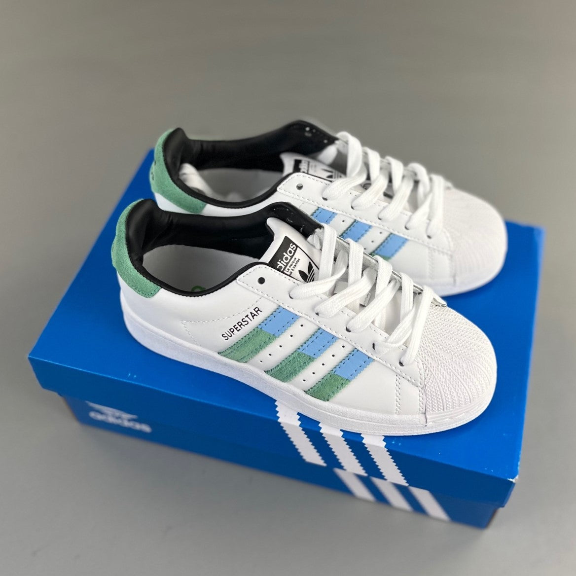 Adidas Originals  Superstar  | White/Green/Blue HL051050812