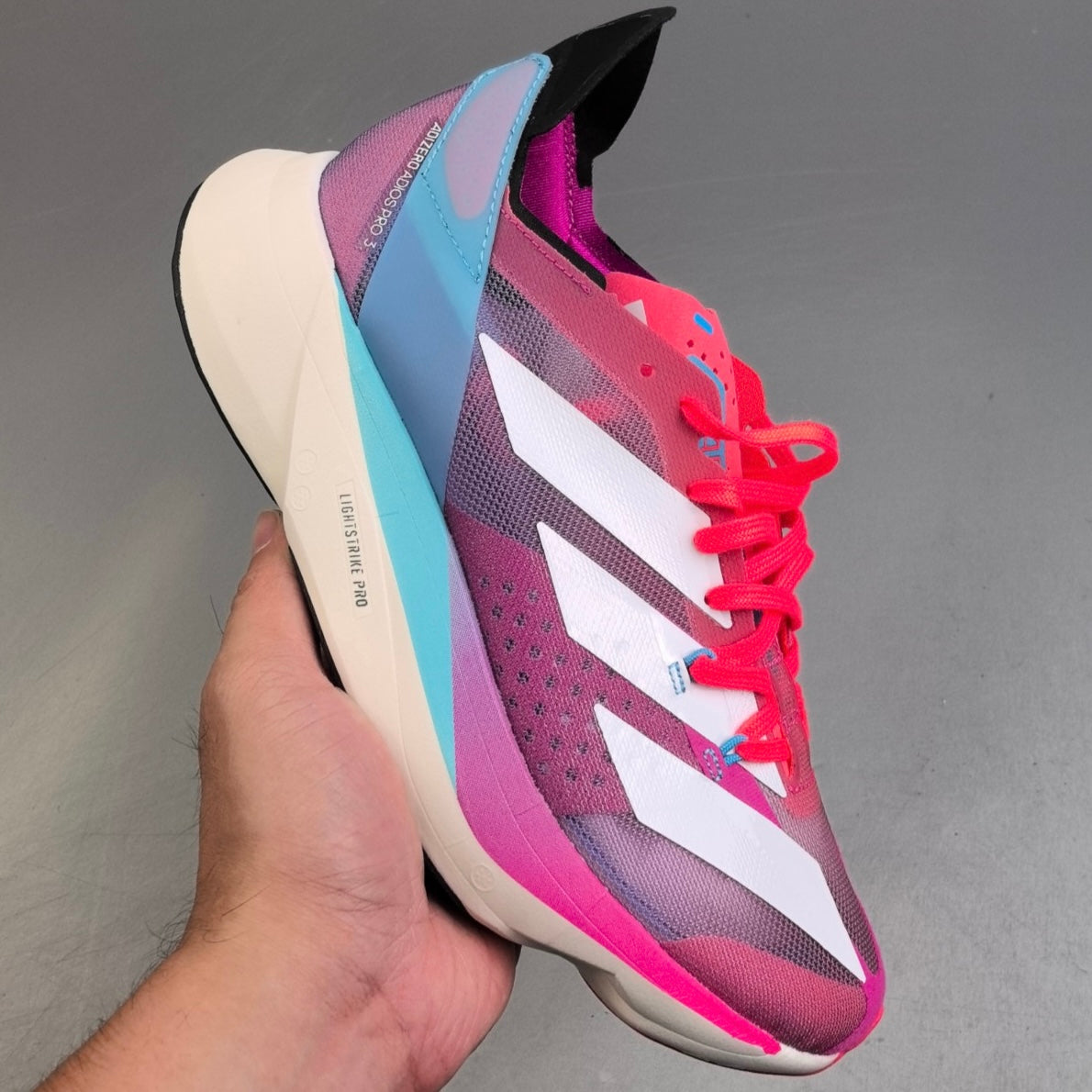 Adidas ADIZERO ADIOS PRO 3 | Signal Pink Cyan HLB91501021