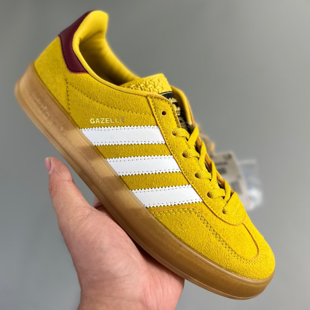 Adidas GAZELLE INDOOR │Bright Yellow Collegiate Burgundy 04HHLL120819