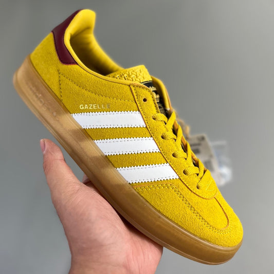 Adidas GAZELLE INDOOR │Bright Yellow Collegiate Burgundy 04HHLL120819